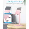 OMOTON Cell Phone Stand, Angle Height Adjustable Phone Stand, Aluminum Desktop Phone Holder Dock Stand for Desk, Compatible with iPhone 17 Pro Max, All Smartphones and Tablets(4-11”),Gold(rose gold)