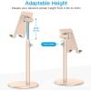 OMOTON Cell Phone Stand, Angle Height Adjustable Phone Stand, Aluminum Desktop Phone Holder Dock Stand for Desk, Compatible with iPhone 17 Pro Max, All Smartphones and Tablets(4-11”),Gold(Gold)