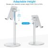 OMOTON Cell Phone Stand, Angle Height Adjustable Phone Stand, Aluminum Desktop Phone Holder Dock Stand for Desk, Compatible with iPhone 17 Pro Max, All Smartphones and Tablets(4-11”),Gold(Silver)
