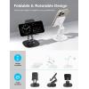 OMOTON Cell Phone Stand for Desk, 2 Pack Adjustable Foldable Phone Holder, 360 Swivel Mobile Stand Fit for iPhone 17 16 15 14 13 Pro Max and All Smart Phones, Black & White(Black & White)