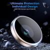 OMOTON Clear Camera Lens Protector for iPhone 16 Pro Max/16 Pro, Individual Camera Lens Protector, High-definition Photos, Ultra-thin Tempered Glass Lens Protector, 2 Set Transparent Ring(Transparent)