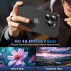 OMOTON Clear Camera Lens Protector for iPhone 16 Pro Max/16 Pro, Individual Camera Lens Protector, High-definition Photos, Ultra-thin Tempered Glass Lens Protector, 2 Set Transparent Ring(Black)