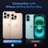 OMOTON Clear Camera Lens Protector for iPhone 16 Pro Max/16 Pro, Individual Camera Lens Protector, High-definition Photos, Ultra-thin Tempered Glass Lens Protector, 2 Set Transparent Ring(Transparent)