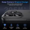 OMOTON Clear Camera Lens Protector for iPhone 16 Pro Max/16 Pro, Individual Camera Lens Protector, High-definition Photos, Ultra-thin Tempered Glass Lens Protector, 2 Set Transparent Ring(Black)