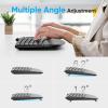OMOTON Ergonomic Wireless Keyboard, Cushioned Wrist Rest, Rechargeable, USB Connectivity, Split Natural Typing, 2.4G Membrane Silent Keyboard for Windows/PC, Dark Black