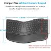 OMOTON Ergonomic Wireless Split Keyboard Compatible with Windows only, Cushioned Wrist Rest, Rechargeable, USB Connectivity, 2.4G Membrane Silent Keyboard, Classic Black