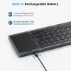 OMOTON Foldable Bluetooth Keyboard with Touchpad, Wireless Folding Keyboard, Multi-Device and Rechargeable, Portable for iPad, iPhone, Android, Windows Laptop, Desktop, Tablet and PC (Grey)