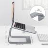 OMOTON Laptop Stand, Detachable Laptop Mount, Aluminum Laptop Holder Stand for Desk, Compatible with MacBook Air/Pro, Dell, HP, Lenovo and All Laptops (11-16 inch), Silver(Grey)