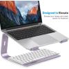 OMOTON Laptop Stand, Detachable Laptop Mount, Aluminum Laptop Holder Stand for Desk, Compatible with MacBook Air/Pro, Dell, HP, Lenovo and All Laptops (11-16 inch), Silver(Purple)