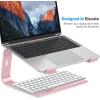 OMOTON Laptop Stand, Detachable Laptop Mount, Aluminum Laptop Holder Stand for Desk, Compatible with MacBook Air/Pro, Dell, HP, Lenovo and All Laptops (11-16 inch), Silver(Rosegold)