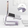 OMOTON Laptop Stand, Detachable Laptop Mount, Aluminum Laptop Holder Stand for Desk, Compatible with MacBook Air/Pro, Dell, HP, Lenovo and All Laptops (11-16 inch), Silver(Purple)