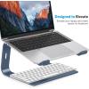 OMOTON Laptop Stand, Detachable Laptop Mount, Aluminum Laptop Holder Stand for Desk, Compatible with MacBook Air/Pro, Dell, HP, Lenovo and All Laptops (11-16 inch), Silver(DeepNavy)