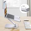 OMOTON Laptop Stand for Desk, Ergonomic Adjustable Computer Stand Aluminum Portable Desktop Laptop Riser Holder for MacBook Air Pro, Dell, HP and All Tablets Up to 15.6″, Glossy Silver(Glossy Silver)