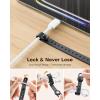 OMOTON Magnetic Cable Ties, 10 Pcs Reusable Silicone Wire Organizer Straps Adjustable Cord Clips for Phone Laptop Charging Cable USB Wired Earphone, Black
