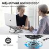 OMOTON Portable Laptop Stand for Desk, Ergonomic Computer Stand with 360° Rotating Base, 5-Level Adjustable Aluminum Foldable Mount, Compatible for 10-15.6″ Laptops