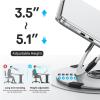 OMOTON Portable Laptop Stand for Desk, Ergonomic Computer Stand with 360° Rotating Base, 5-Level Adjustable Aluminum Foldable Mount, Compatible for 10-15.6″ Laptops