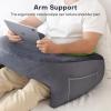 OMOTON Reading Pillow for Lap Desk, Upgrade Extra Large Gaming Pillow for Adult, Perfectly Fitting Your Body Memory Foam Arm Rest Pillow for Reading, Working, Playing in Bed Sofa (Deep Grey)(Deep Grey)