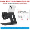 OMOTON Stand for Apple Watch – 2 in 1 Universal Desktop Stand Holder (Not Include Charger) for All iPhone 15 14 13 12 and Apple Watch Series 9/8/SE2/7/6/SE/5/4/3/2 (Both 38/40/41/42/44/45mm)-Black(Black)