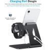 OMOTON Stand for Apple Watch – 2 in 1 Universal Desktop Stand Holder (Not Include Charger) for All iPhone 15 14 13 12 and Apple Watch Series 9/8/SE2/7/6/SE/5/4/3/2 (Both 38/40/41/42/44/45mm)-Black(Black)
