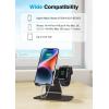 OMOTON Stand for Apple Watch – 2 in 1 Universal Desktop Stand Holder (Not Include Charger) for All iPhone 15 14 13 12 and Apple Watch Series 9/8/SE2/7/6/SE/5/4/3/2 (Both 38/40/41/42/44/45mm)-Black(Black)