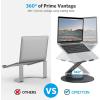 OMOTON Swivel Adjustable Laptop Stand, 360 Rotating Laptop Riser for Collaborative Work, Ergonomic Laptop Holder Compatible with MacBook Pro/Air, More Notebooks (11-16 inch), Silver(black)