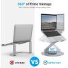 OMOTON Swivel Adjustable Laptop Stand, 360 Rotating Laptop Riser for Collaborative Work, Ergonomic Laptop Holder Compatible with MacBook Pro/Air, More Notebooks (11-16 inch), Silver(CoolGrey)