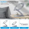OMOTON Swivel Adjustable Laptop Stand, 360 Rotating Laptop Riser for Collaborative Work, Ergonomic Laptop Holder Compatible with MacBook Pro/Air, More Notebooks (11-16 inch), Silver(CoolGrey)