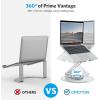 OMOTON Swivel Adjustable Laptop Stand, 360 Rotating Laptop Riser for Collaborative Work, Ergonomic Laptop Holder Compatible with MacBook Pro/Air, More Notebooks (11-16 inch), Silver(SILVER)