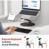 OMOTON Swivel Adjustable Laptop Stand, 360 Rotating Laptop Riser for Collaborative Work, Ergonomic Laptop Holder Compatible with MacBook Pro/Air, More Notebooks (11-16 inch), Silver(black)