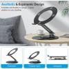 OMOTON Swivel Adjustable Laptop Stand, 360 Rotating Laptop Riser for Collaborative Work, Ergonomic Laptop Holder Compatible with MacBook Pro/Air, More Notebooks (11-16 inch), Silver(black)