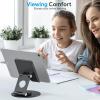 OMOTON Swivel Tablet Stand for iPad with 360 Rotating Base, Foldable Adjustable Holder for Drawing, Compatible with iPad Pro/Air/Mini and More, Silver(Black Gray)