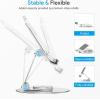 OMOTON Swivel Tablet Stand for iPad with 360 Rotating Base, Foldable Adjustable Holder for Drawing, Compatible with iPad Pro/Air/Mini and More, Silver(Silver)