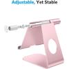 OMOTON Tablet Stand Holder Adjustable, T1 Desktop Aluminum Tablet Dock Cradle Compatible with iPad Air/Mini, iPad 10.2/9.7, iPad Pro 11/12.9/13, Samsung Tab and More Up to 13 inch, Silver(Rose Gold)