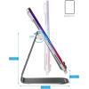 OMOTON Tablet Stand Holder Adjustable, T1 Desktop Aluminum Tablet Dock Cradle Compatible with iPad Air/Mini, iPad 10.2/9.7, iPad Pro 11/12.9/13, Samsung Tab and More Up to 13 inch, Silver(Black)