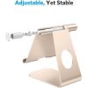 OMOTON Tablet Stand Holder Adjustable, T1 Desktop Aluminum Tablet Dock Cradle Compatible with iPad Air/Mini, iPad 10.2/9.7, iPad Pro 11/12.9/13, Samsung Tab and More Up to 13 inch, Silver(Gold)