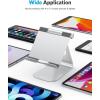 OMOTON Tablet Stand Holder Adjustable, T1 Desktop Aluminum Tablet Dock Cradle Compatible with iPad Air/Mini, iPad 10.2/9.7, iPad Pro 11/12.9/13, Samsung Tab and More Up to 13 inch, Silver(Silver)