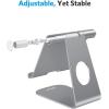 OMOTON Tablet Stand Holder Adjustable, T1 Desktop Aluminum Tablet Dock Cradle Compatible with iPad Air/Mini, iPad 10.2/9.7, iPad Pro 11/12.9/13, Samsung Tab and More Up to 13 inch, Silver(Grey)