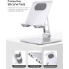 OMOTON Upgraded Adjustable Tablet Stand Holder, Heavy Duty Foldable Portable Monitor Stand, Travel Essentials for iPad Pro/Air/Mini, Surface Pro, 4.7”-15.6′, Black(Silver)
