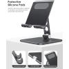 OMOTON Upgraded Adjustable Tablet Stand Holder, Heavy Duty Foldable Portable Monitor Stand, Travel Essentials for iPad Pro/Air/Mini, Surface Pro, 4.7”-15.6′, Black(Black)