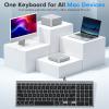 OMOTON Wired Keyboard Compatible with Mac, with Dual Interface (USB and Type-C), Numeric Keypad Compatible with MacBook Pro/Air, iMac, Mac mini/Pro Laptop, Silver(Grey)