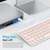 OMOTON Wired Keyboard for Mac Devices ONLY with Dual Interface, Comfortable Typing Angle & Stable Connection, Compatible with MacBook, iMac, Mac mini, PC-White(A-Pink)