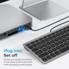 OMOTON Wired Keyboard for Mac Devices ONLY with Dual Interface, Comfortable Typing Angle & Stable Connection, Compatible with MacBook, iMac, Mac mini, PC-White(A-Grey)