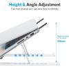 Portable Laptop Stand, OMOTON Laptop Stand for Desk Ergonomic 7-Levels Angles Adjustable Computer Stand, ABS Laptop Riser Holder Compatible with All Laptops and iPad(10-15.6″)(White)