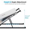 Portable Laptop Stand, OMOTON Laptop Stand for Desk Ergonomic 7-Levels Angles Adjustable Computer Stand, ABS Laptop Riser Holder Compatible with All Laptops and iPad(10-15.6″)(Black)