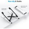 Portable Laptop Stand, OMOTON Laptop Stand for Desk Ergonomic 7-Levels Angles Adjustable Computer Stand, ABS Laptop Riser Holder Compatible with All Laptops and iPad(10-15.6″)(White)
