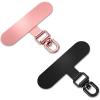 360° Rotating Phone Tether Tab & Lanyard Connector, 44lbs Stainless Steel Phone Clip, Universal Swivel Adapter for Straps, No-Adhesive Case Insert (Rose Gold+Black)(Rose Gold+black)