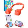Cell Phone Stand Stocking Stuffers for Teens Boys Girls Kids Gifts: Upgrade Adjustable Peace Sign Thumbs Lazy Cell Phone Holder for Desk Cool Gadgets Birthday Gifts for Women Men Teenage Adults Wife(Orange Red)