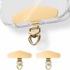 Heavy Duty Phone Tether Tab 360, Metal Lanyard Patch with 44lbs Load Capacity & Swivel Ring,2-Pack(Champagne Gold*2)