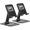 imageNulaxy 2 Pack Dual Folding Cell Phone Stand Fully Adjustable Phone Holder for Desk Compatible with Phone 16 15 14 13 12 11 Nintendo Switch All Phones Black ampamp SilverBlack
