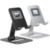 imageNulaxy 2 Pack Dual Folding Cell Phone Stand Fully Adjustable Phone Holder for Desk Compatible with Phone 16 15 14 13 12 11 Nintendo Switch All Phones Black ampamp SilverBlack  Silver